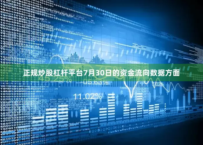 正规炒股杠杆平台7月30日的资金流向数据方面